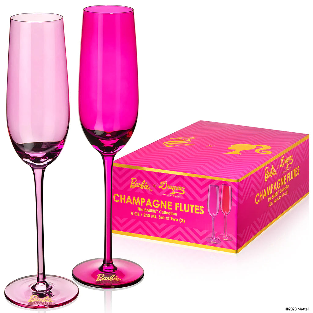 Barbie x Dragon Glassware Champagne Flutes - Set of 2