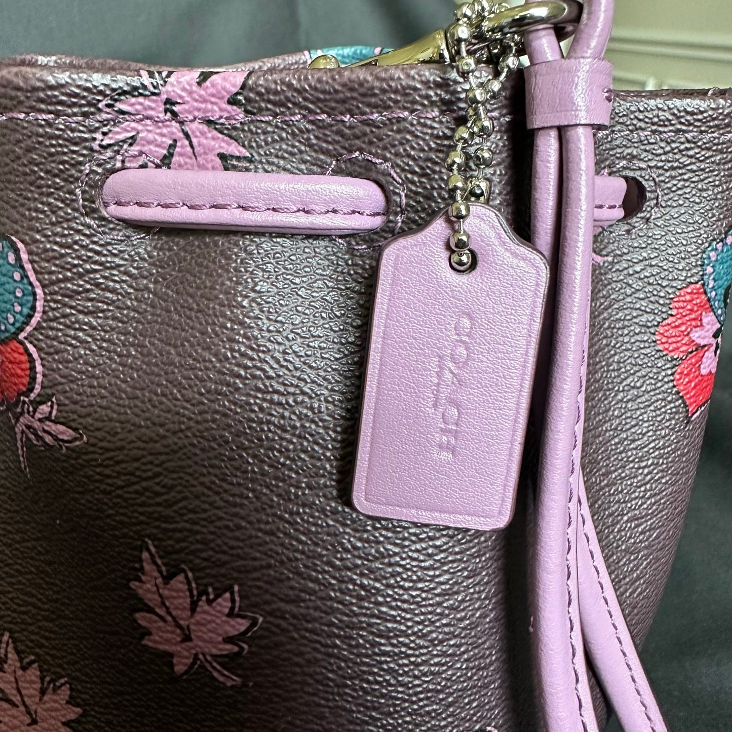 COACH Wildflower Cinch Wristlet with matching card case