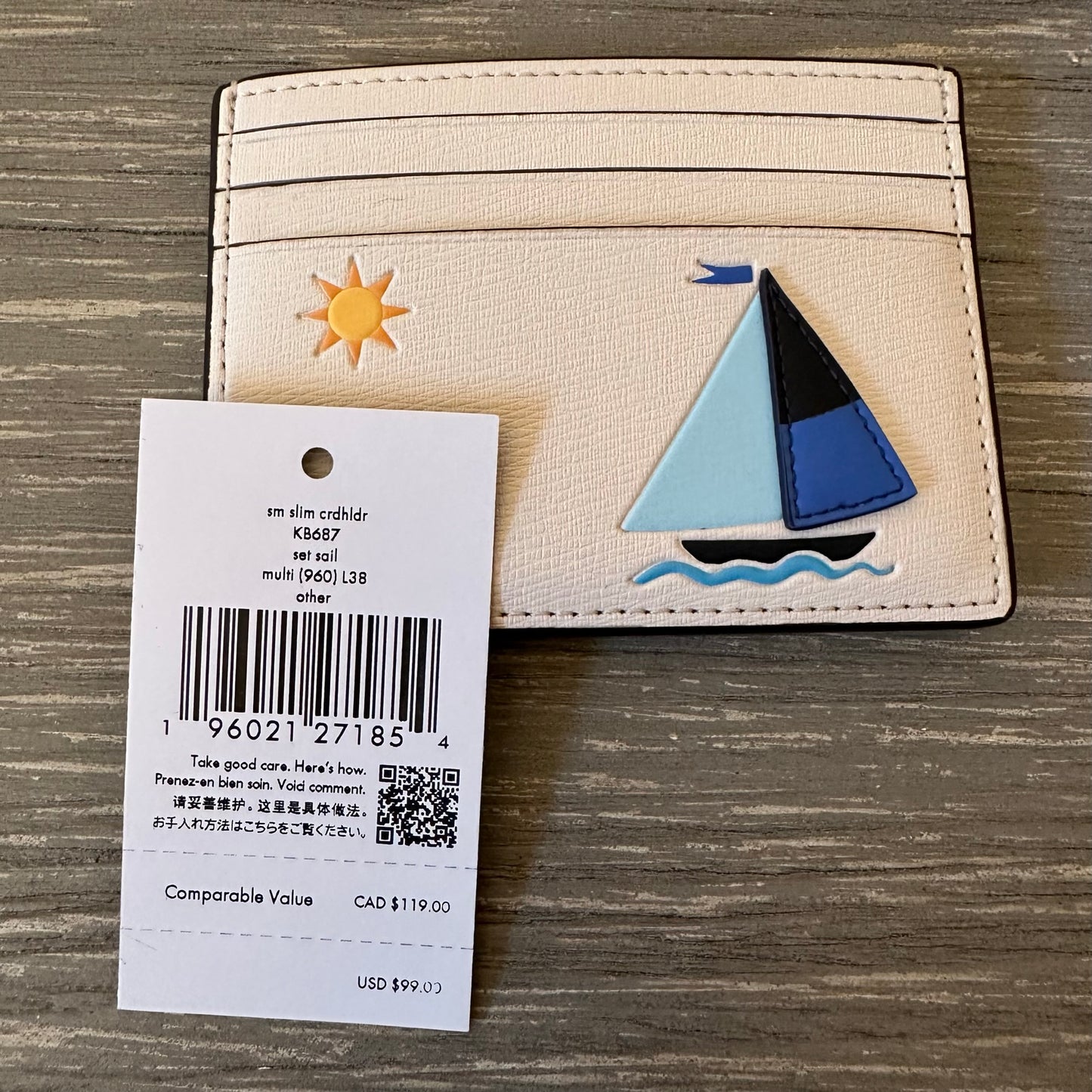 Kate Spade Sailboat Small Card Holder